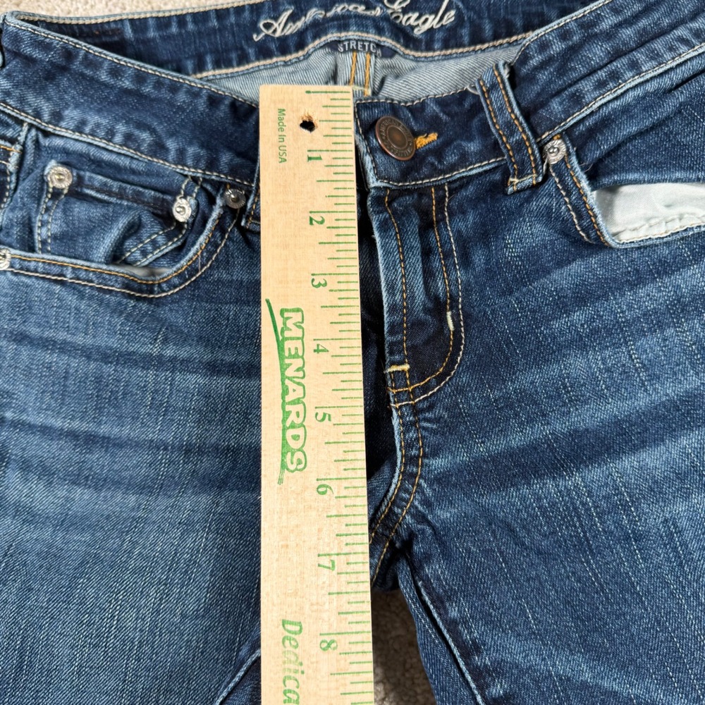 American Eagle Favorite Boyfriend Jeans Womens 6 (FITS 28x30) Blue READ - Picture 12 of 14